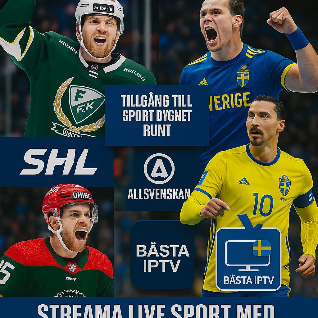 Se SHL, Allsvenskan, fotboll och hockey direkt via bästa IPTV. Tillgång till sport dygnet runt – upplev matcherna i 4K var du än är.